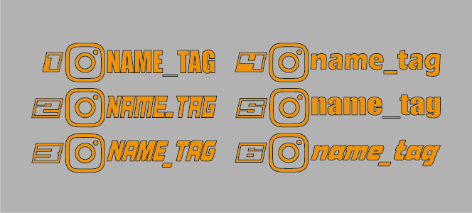 Adesivi NameTag Instagram 2,5x10