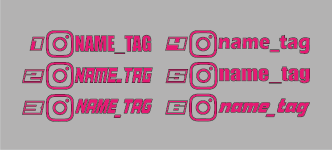 Adesivi NameTag Instagram 2,5x10