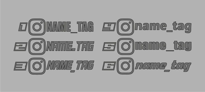 Adesivi NameTag Instagram 2,5x10