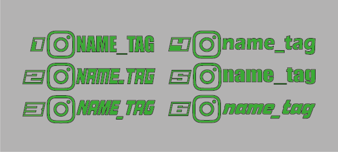 Adesivi NameTag Instagram 2,5x10