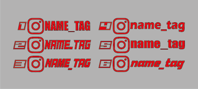 Adesivi NameTag Instagram 2,5x10