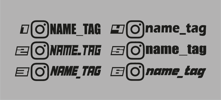 Adesivi NameTag Instagram 2,5x10