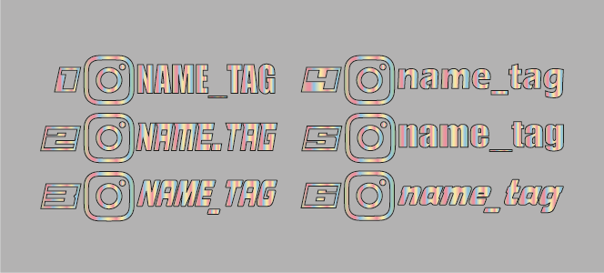 Adesivi NameTag Instagram 2,5x10
