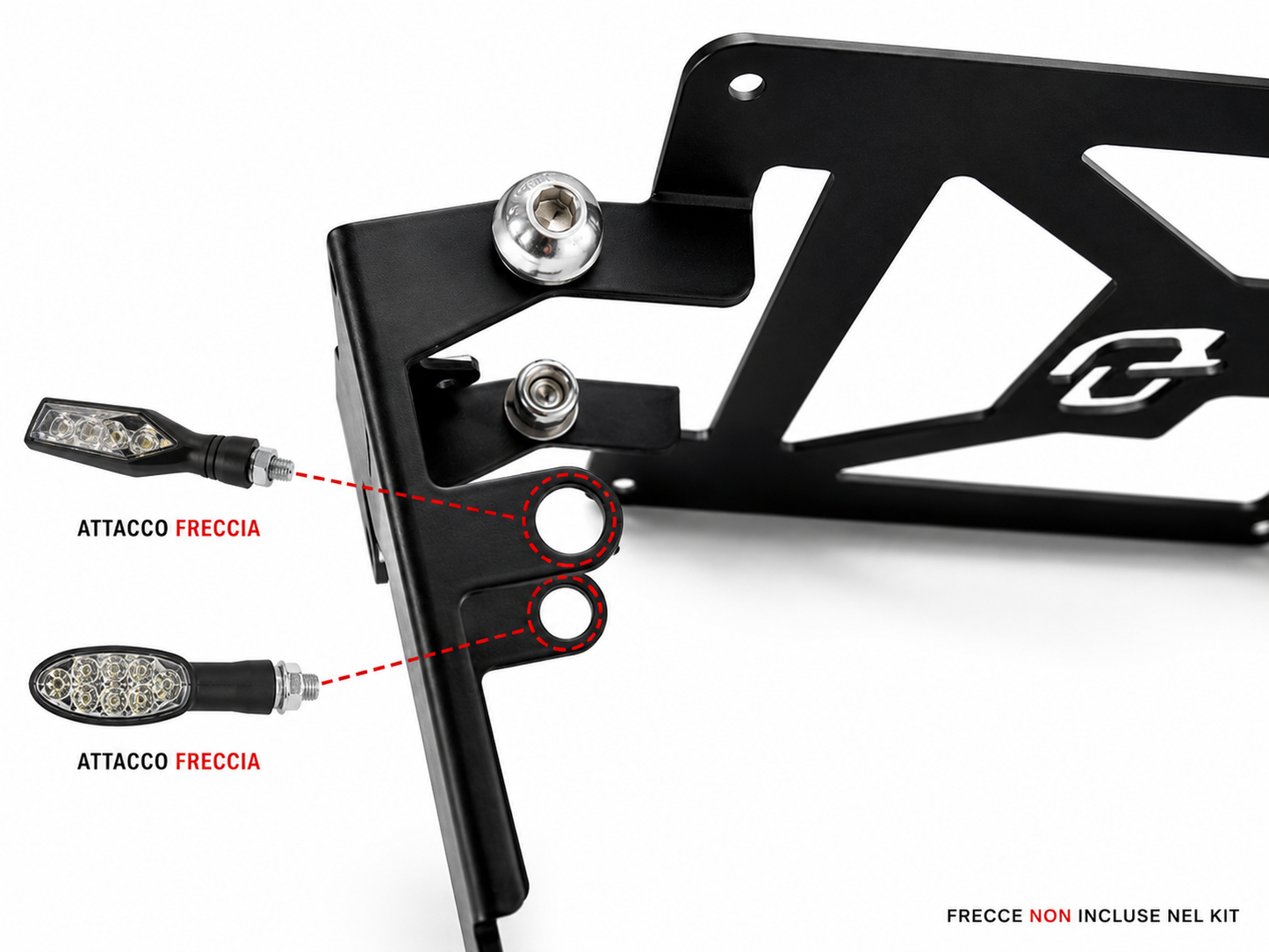 Porta Targa Universale Pieghevole Moto 125cc+ | Acciaio Inox Regolabile